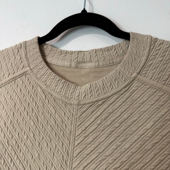 Lululemon On Repeat Ribbed Long Sleeve Dress Sweatshirt Tan 8 Knee Length - Picture 5 of 8